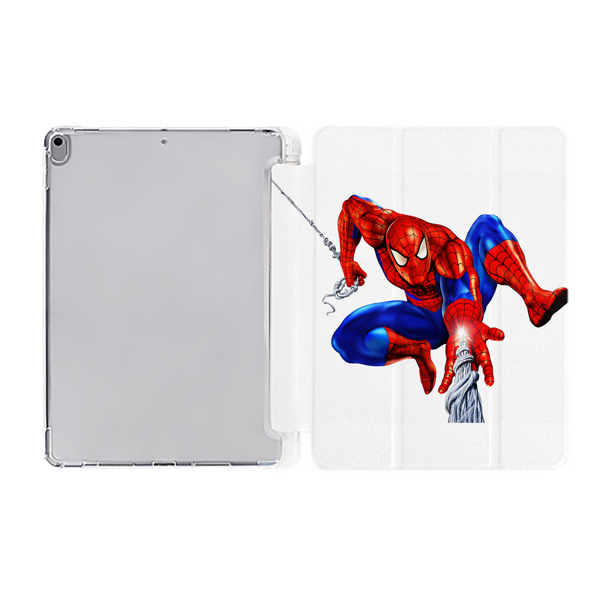 （画像用） Spider Man スパイダーマン IPad ケース ペン収納付き 三つ折りスタンド PUレザー×シリコン 対応機種9.5/10.5/10.9インチ